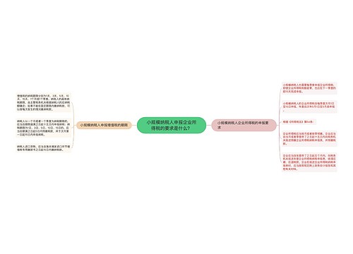 小规模纳税人申报企业所得税的要求是什么？