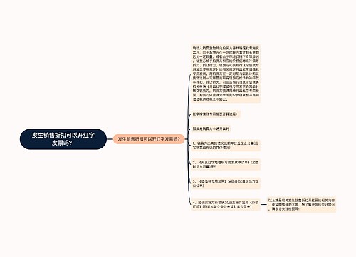 发生销售折扣可以开红字发票吗？