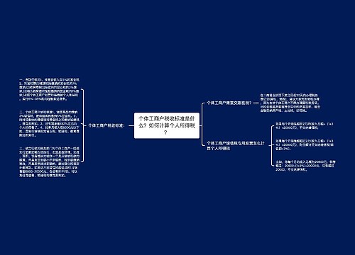 个体工商户税收标准是什么？如何计算个人所得税？