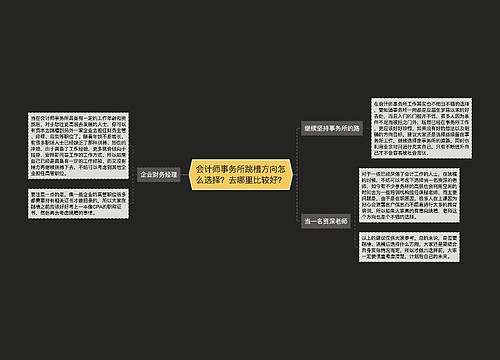 会计师事务所跳槽方向怎么选择？去哪里比较好？