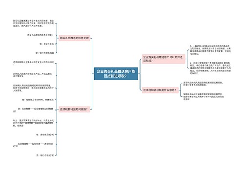 企业购买礼品赠送客户能否抵扣进项税？