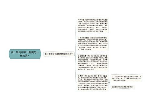 会计准则和会计制度是一样的吗？