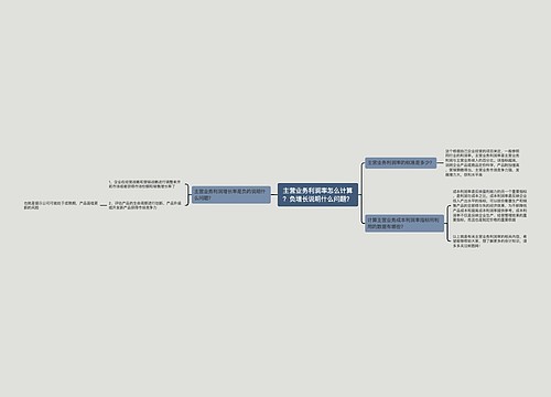 主营业务利润率怎么计算？负增长说明什么问题？