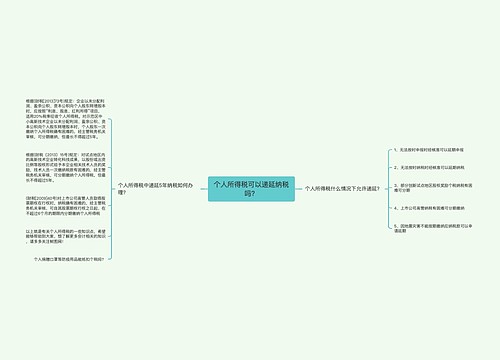 个人所得税可以递延纳税吗？