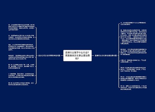 直播行业属于什么行业？需要缴纳文化事业建设费吗？