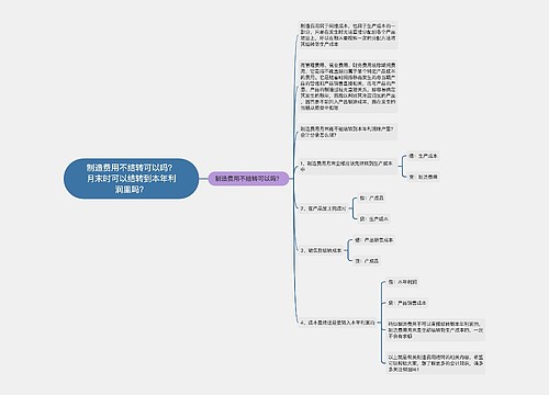 制造费用不结转可以吗？月末时可以结转到本年利润里吗？