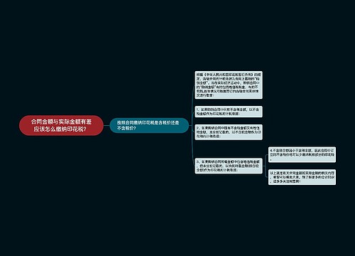 合同金额与实际金额有差应该怎么缴纳印花税？