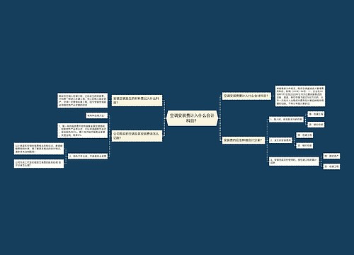 空调安装费计入什么会计科目？