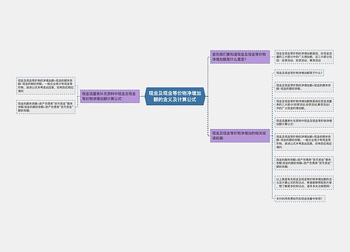 现金及现金等价物净增加额的含义及计算公式