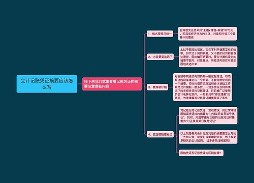 会计记账凭证摘要应该怎么写