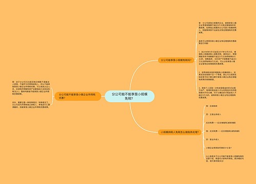 分公司能不能享受小规模免税？