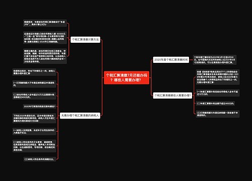 个税汇算清缴7月还能办吗？哪些人需要办理？