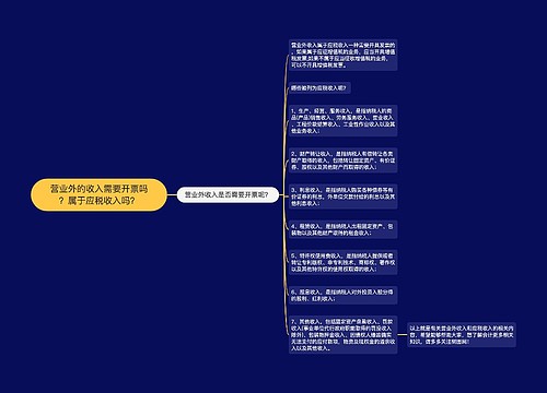 营业外的收入需要开票吗？属于应税收入吗？