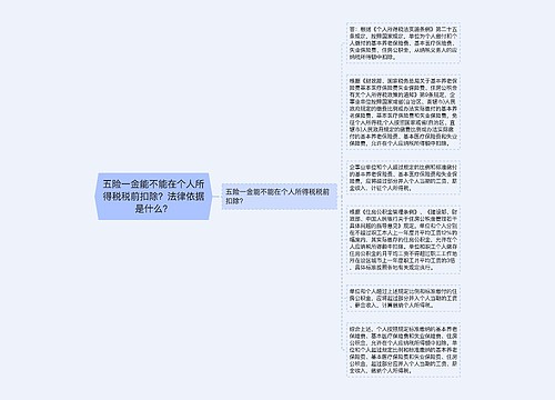 五险一金能不能在个人所得税税前扣除？法律依据是什么？