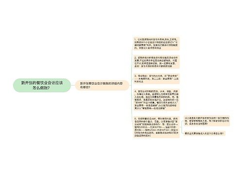 新开张的餐饮业会计应该怎么做账？