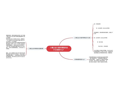 小微企业计提所得税的会计分录是什么？思维导图