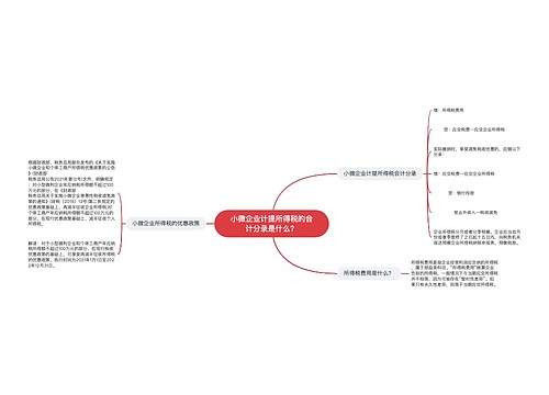 小微企业计提所得税的会计分录是什么?思维导图