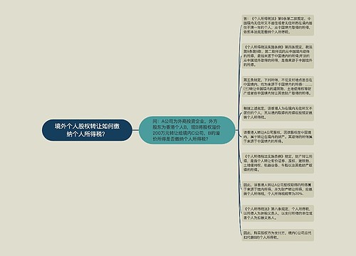 境外个人股权转让如何缴纳个人所得税？