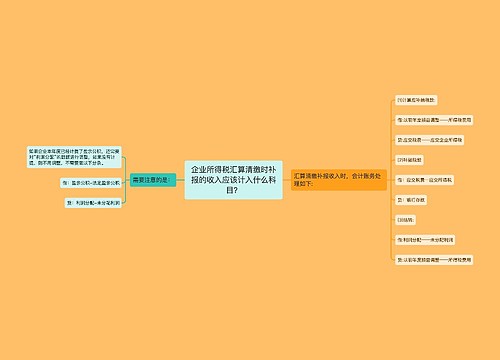 企业所得税汇算清缴时补报的收入应该计入什么科目？