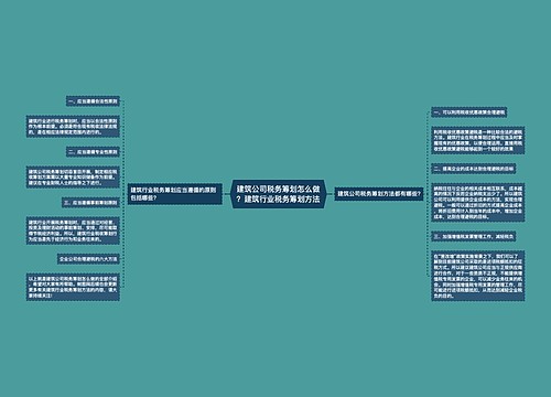 建筑公司税务筹划怎么做？建筑行业税务筹划方法