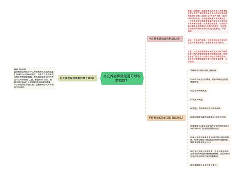 补充养老保险是否可以税前扣除？