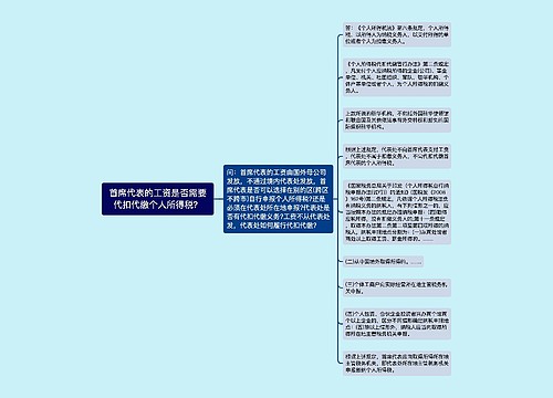 首席代表的工资是否需要代扣代缴个人所得税？