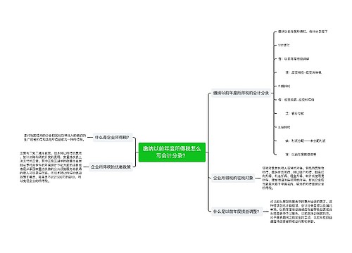 缴纳以前年度所得税怎么写会计分录？思维导图