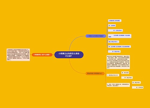 小规模企业免税怎么做会计分录？思维导图