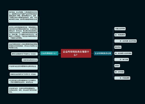 企业所得税账务处理是什么？