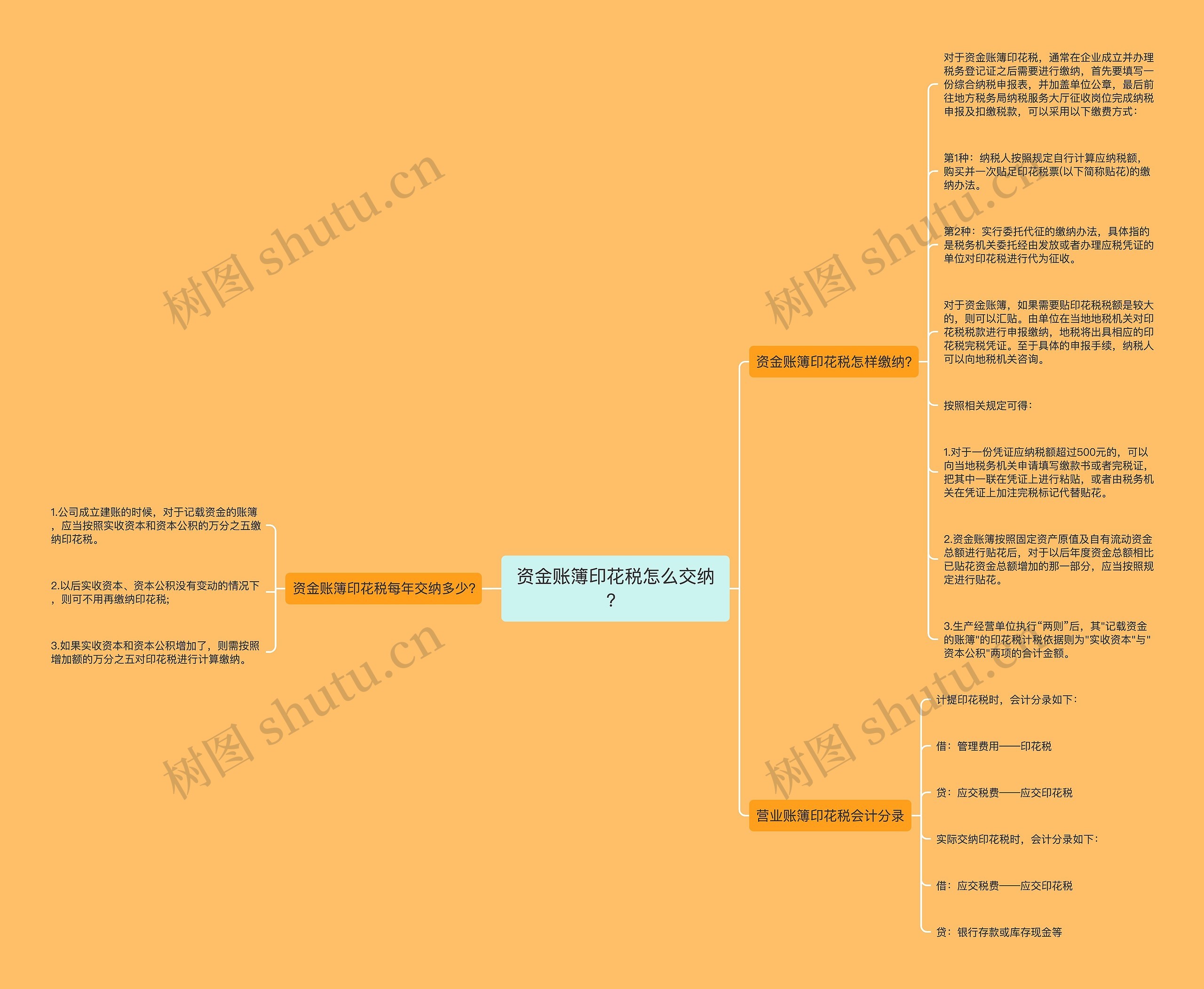资金账簿印花税怎么交纳？思维导图
