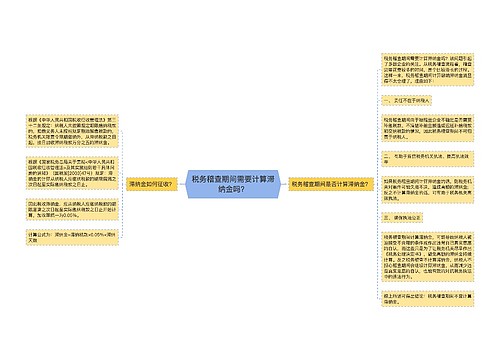 税务稽查期间需要计算滞纳金吗？