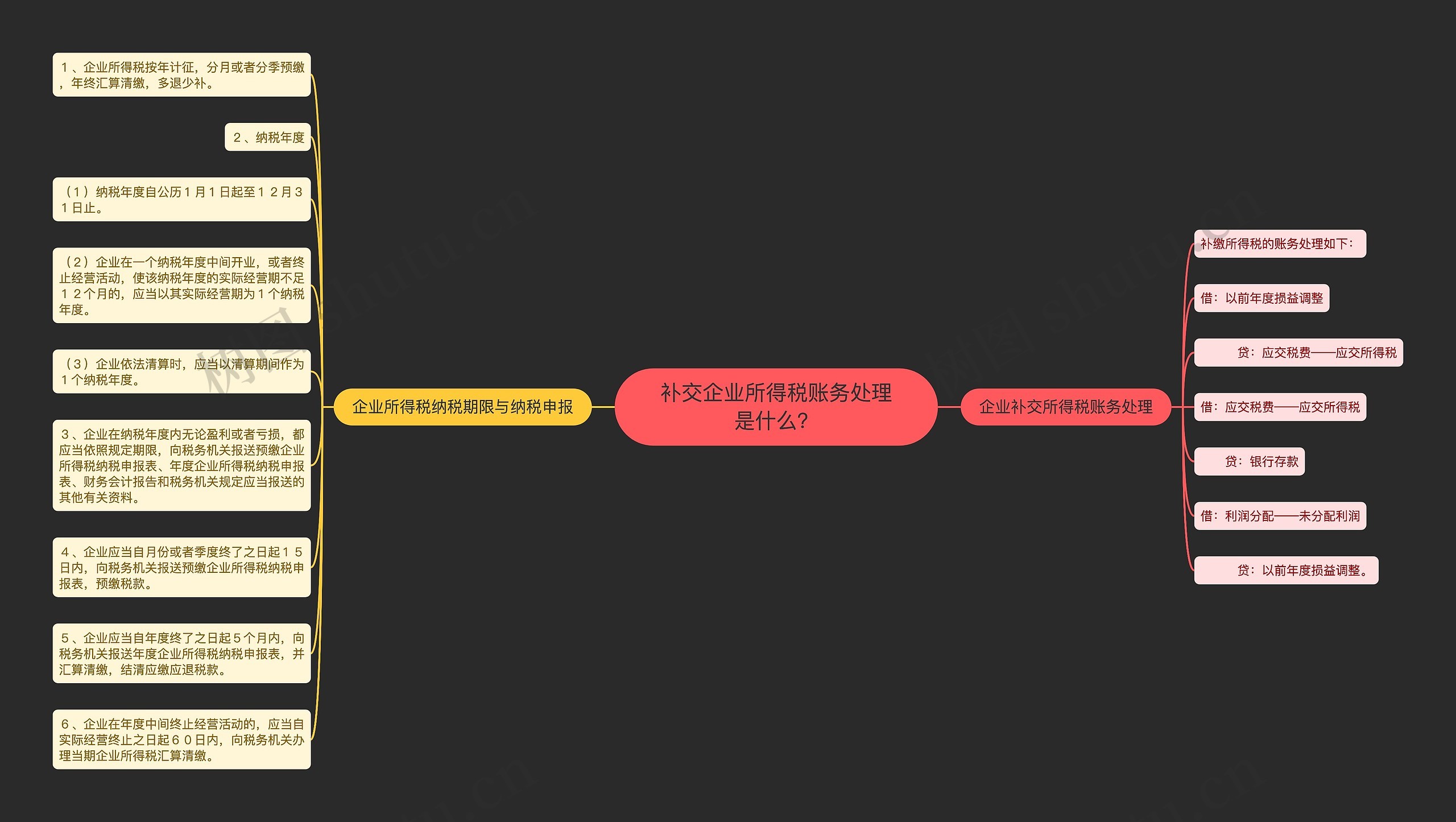 补交企业所得税账务处理是什么？