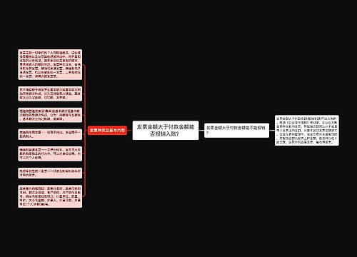 发票金额大于付款金额能否报销入账？