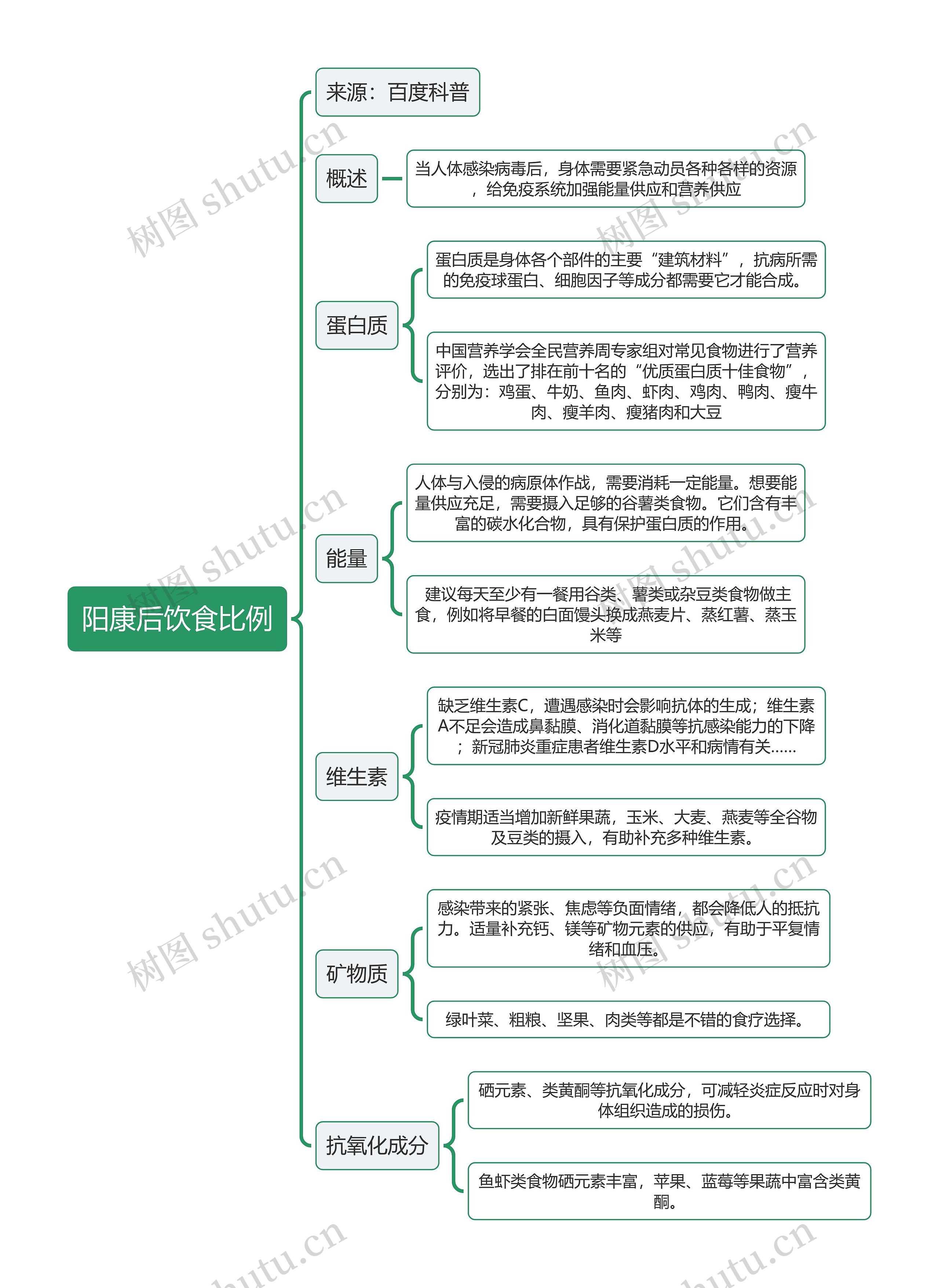 阳康后饮食比例逻辑图思维导图