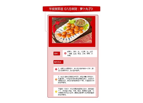 年夜饭菜谱《八方来财：萝卜丸子》竖屏