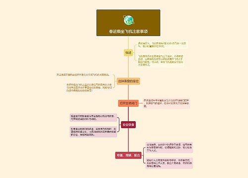 春运乘坐飞机注意事项的思维导图