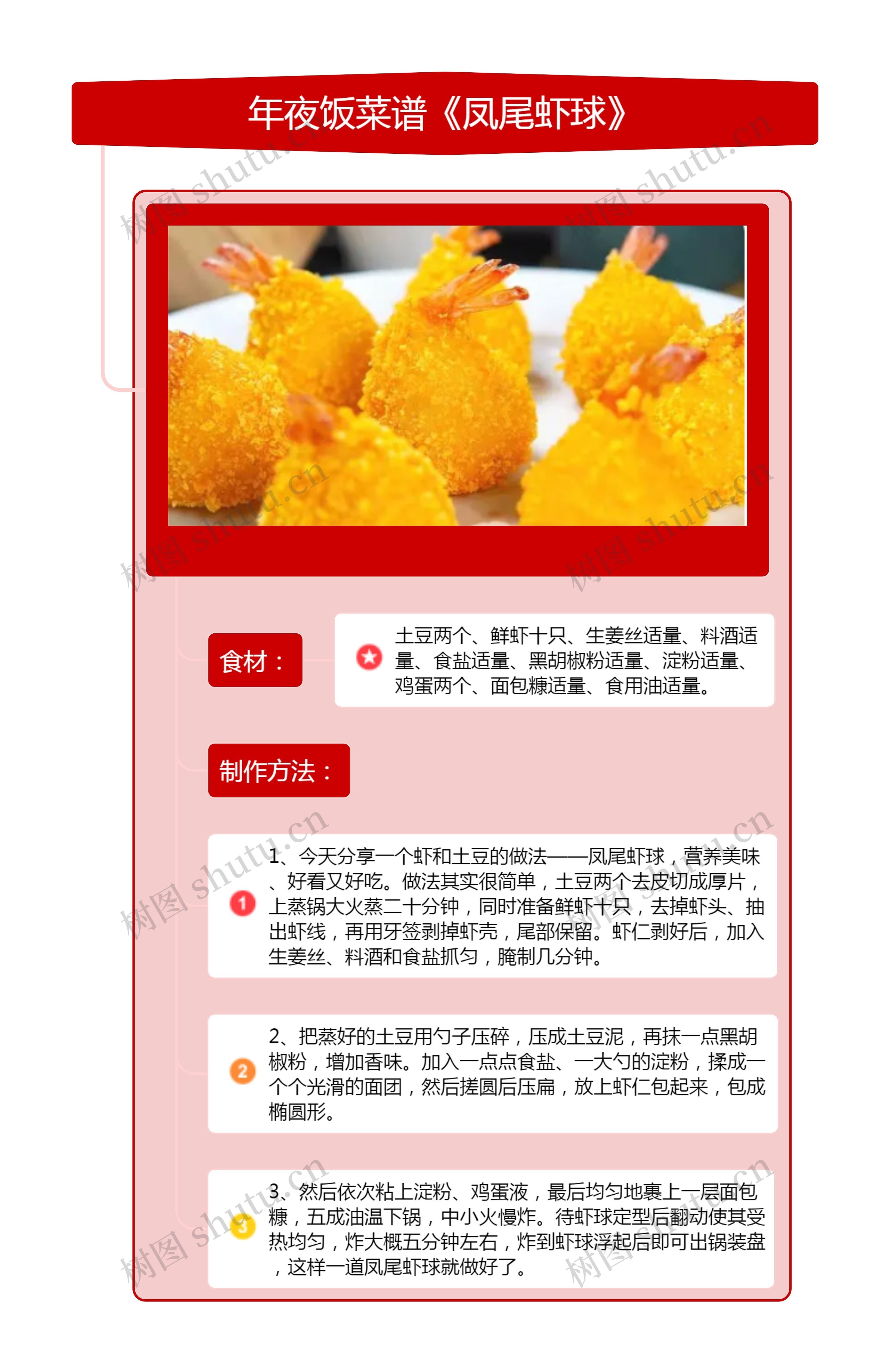 年夜饭菜谱《凤尾虾球》竖屏