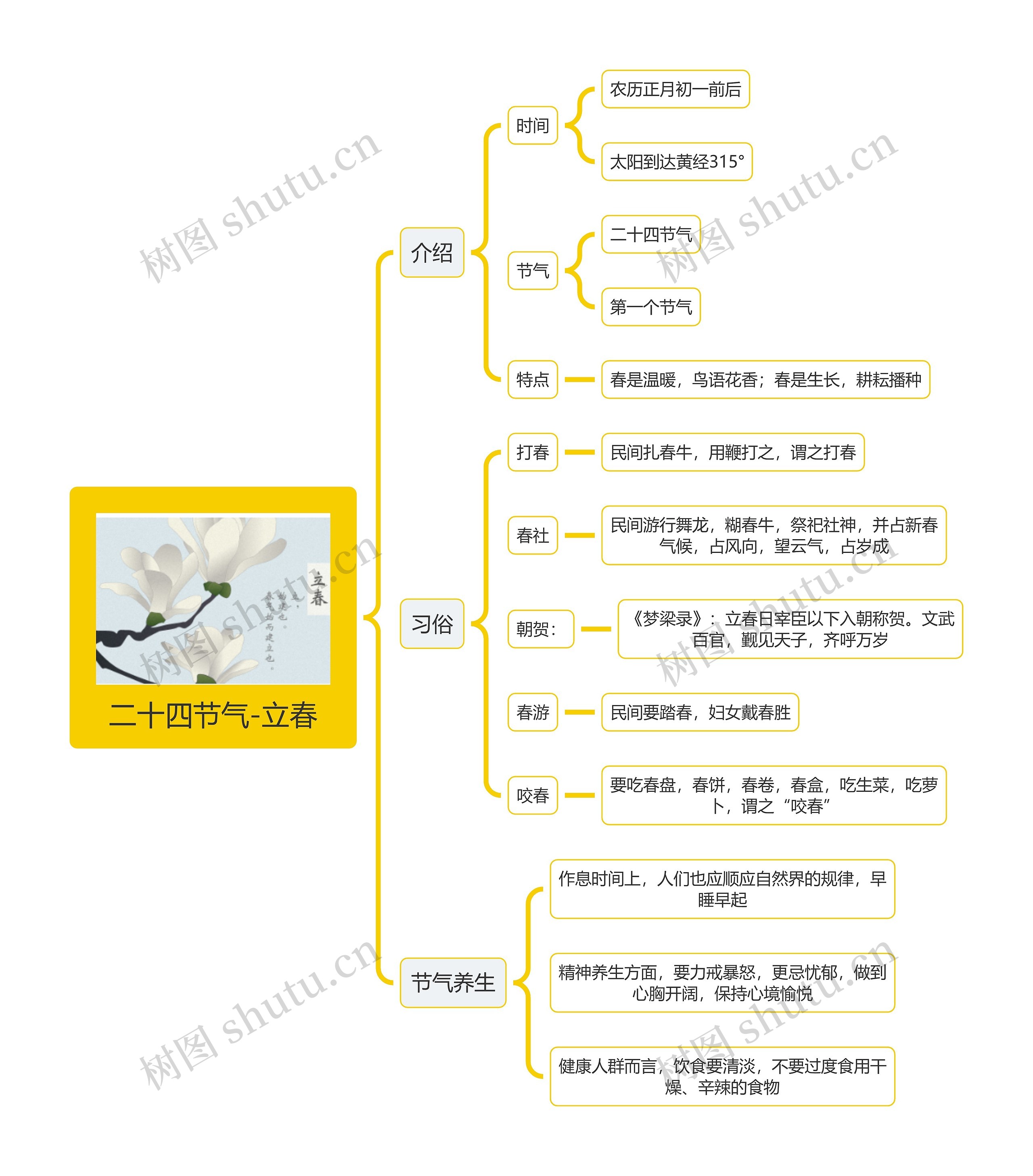 二十四节气-立春百科知识思维导图