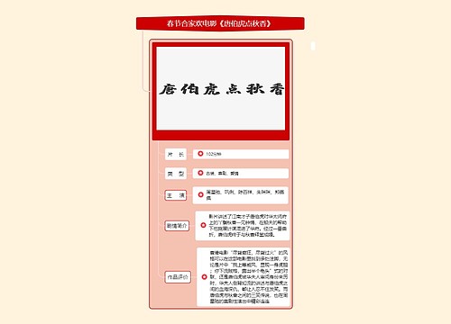 春节合家欢电影《唐伯虎点秋香》思维导图