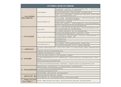 2023年财务人员年度工作计划和目标