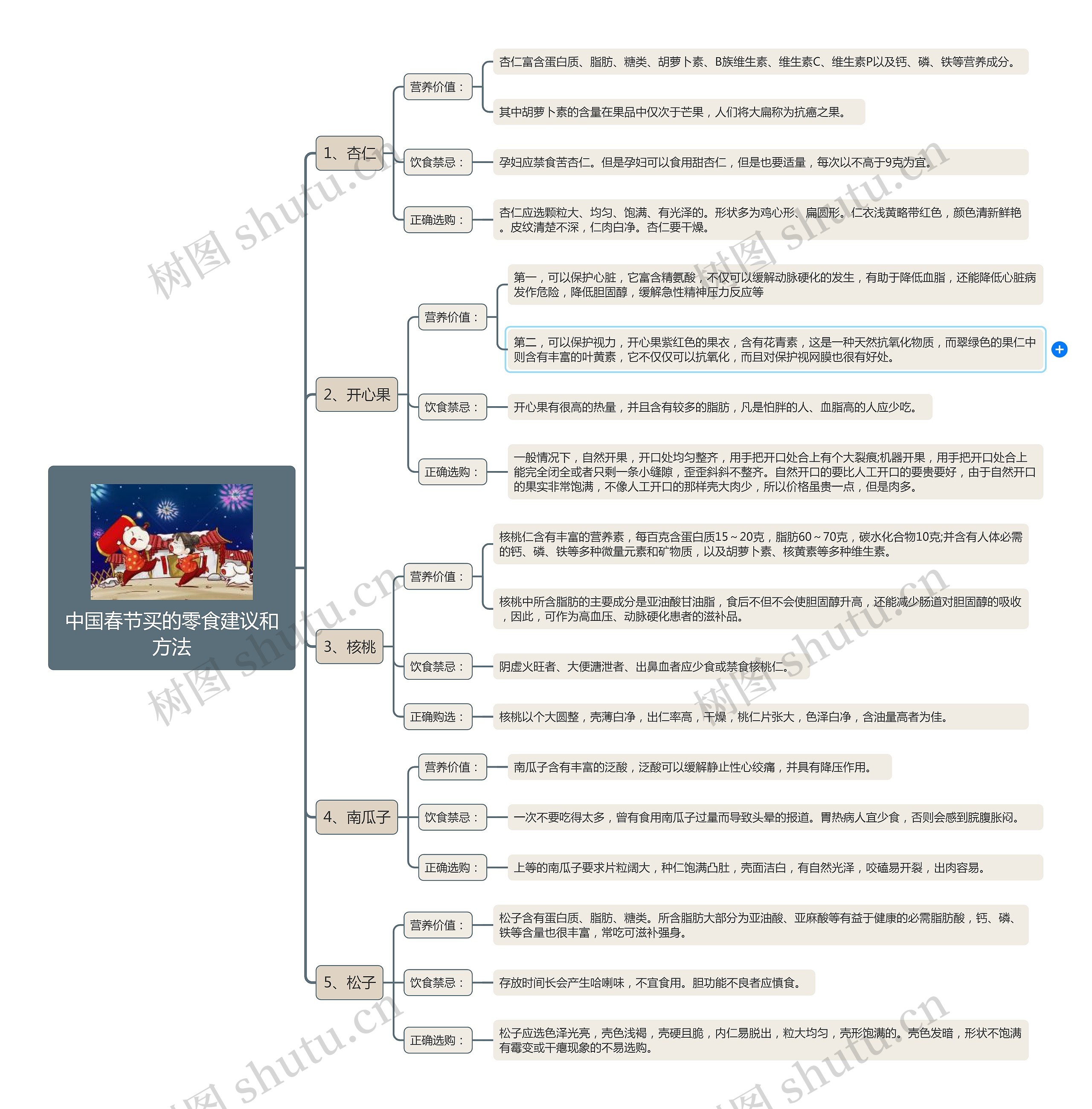 中国春节买的零食建议和方法思维导图