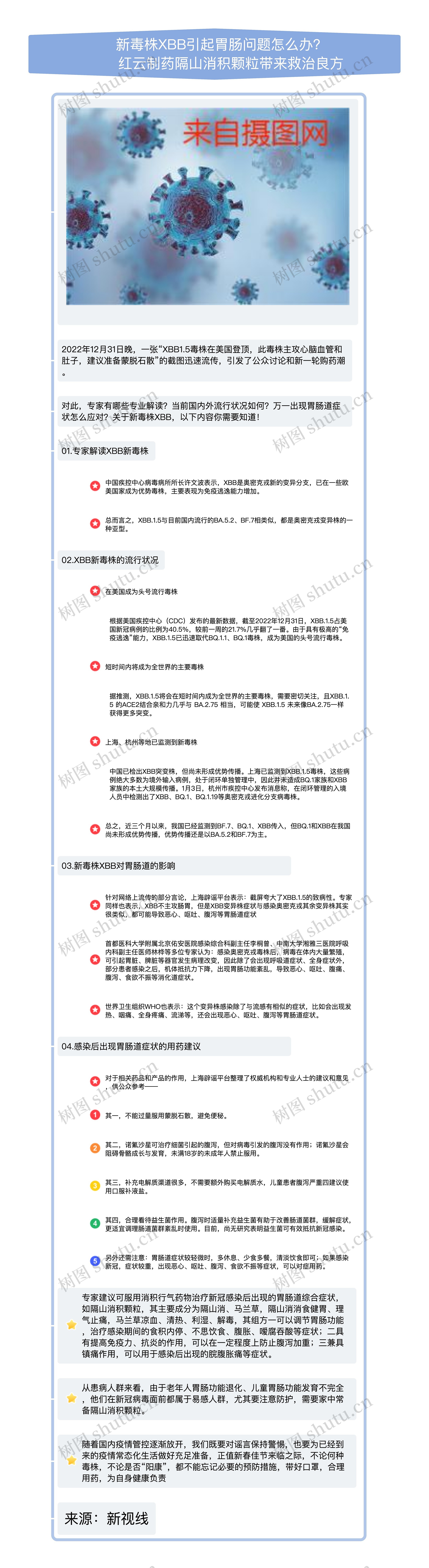 新毒株XBB引起胃肠问题怎么办，红云制药隔山消积颗粒带来救治良方