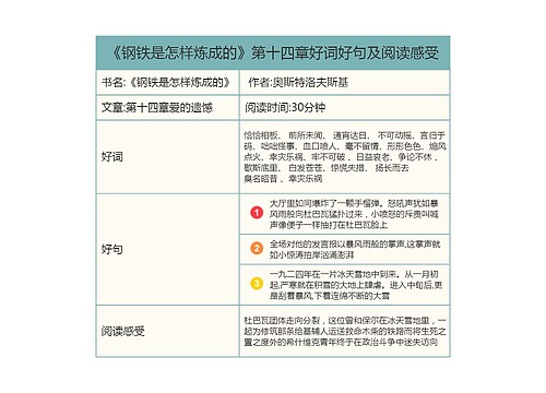 《钢铁是怎样炼成的》第十四章好词好句及阅读感受