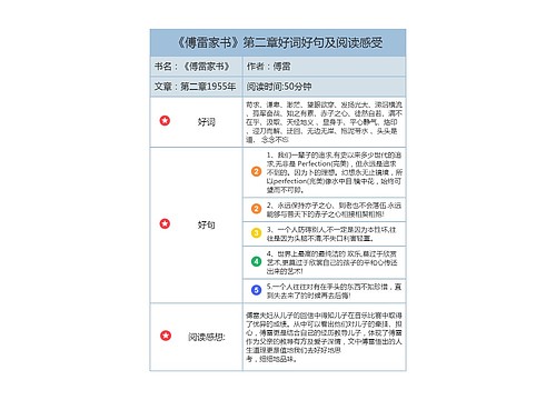 《傅雷家书》第二章好词好句及阅读感受