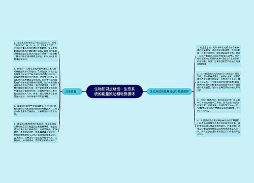 生物知识点总结：生态系统的能量流动和物质循环