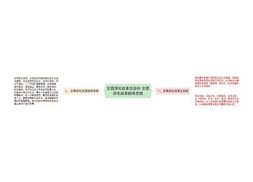 全面深化改革总目标 全面深化改革指导思想