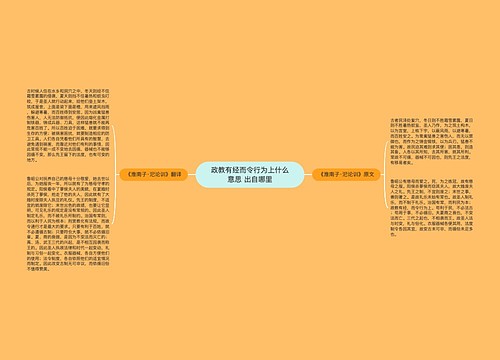 政教有经而令行为上什么意思 出自哪里