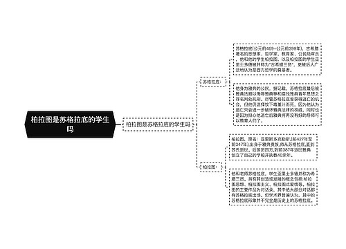 柏拉图是苏格拉底的学生吗