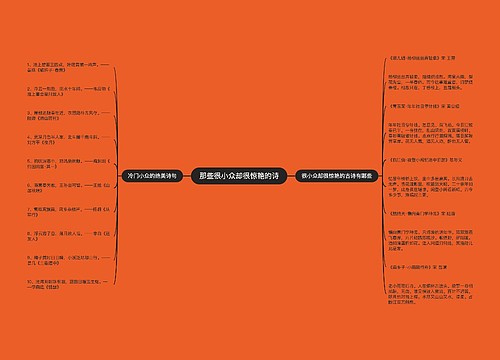 那些很小众却很惊艳的诗