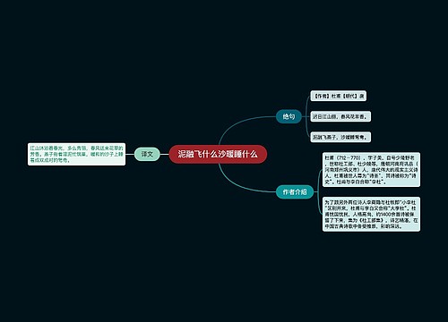 泥融飞什么沙暖睡什么